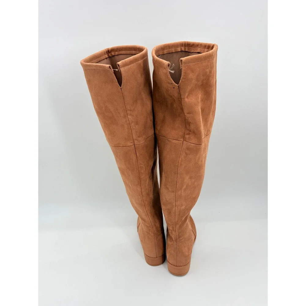 rue21 Dakota-20L Tan Faux Suede Over the Knee Flat Boots Women Size 6